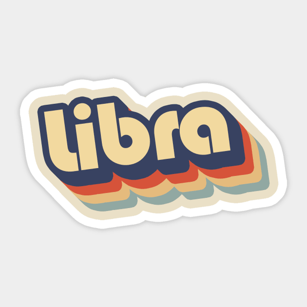 Libra Retros '70s Sticker by kamagib@yahoo.com